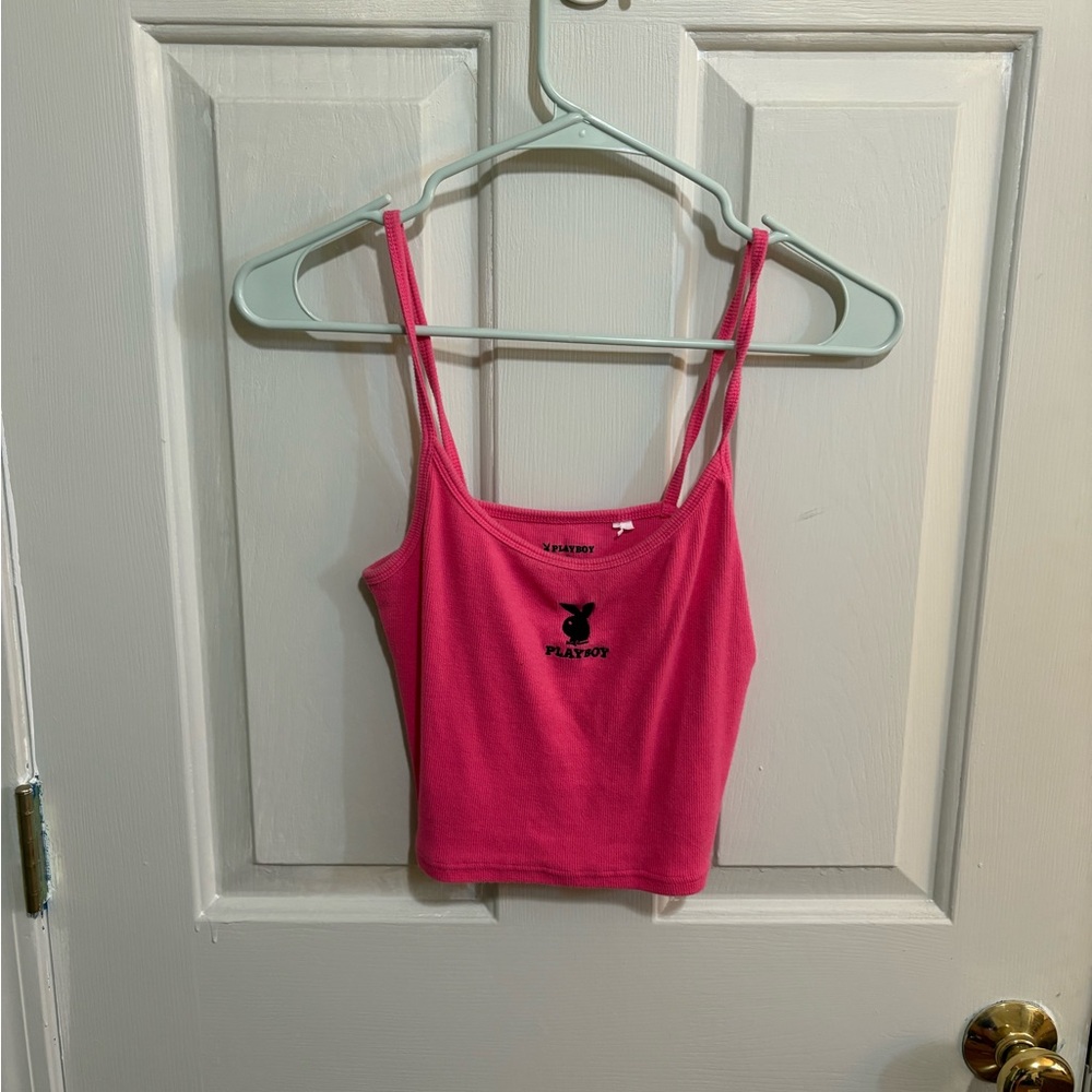 Playboy pink cropped tank